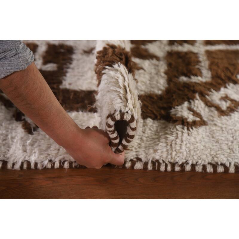 Natural Dye Anatolian Runner Rug Handmade Beige Turkish Wool Carpet - 3'2"x 11'4"