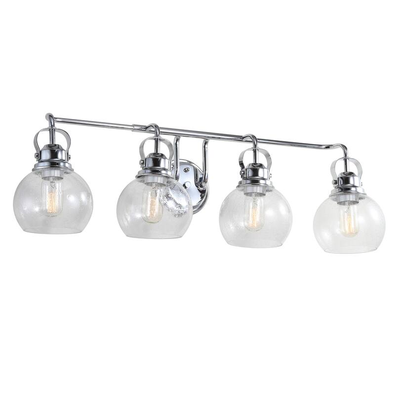 Bolha Metal/ Bubbled Glass Vanity Light, Chrome by JONATHAN Y - 4-Light