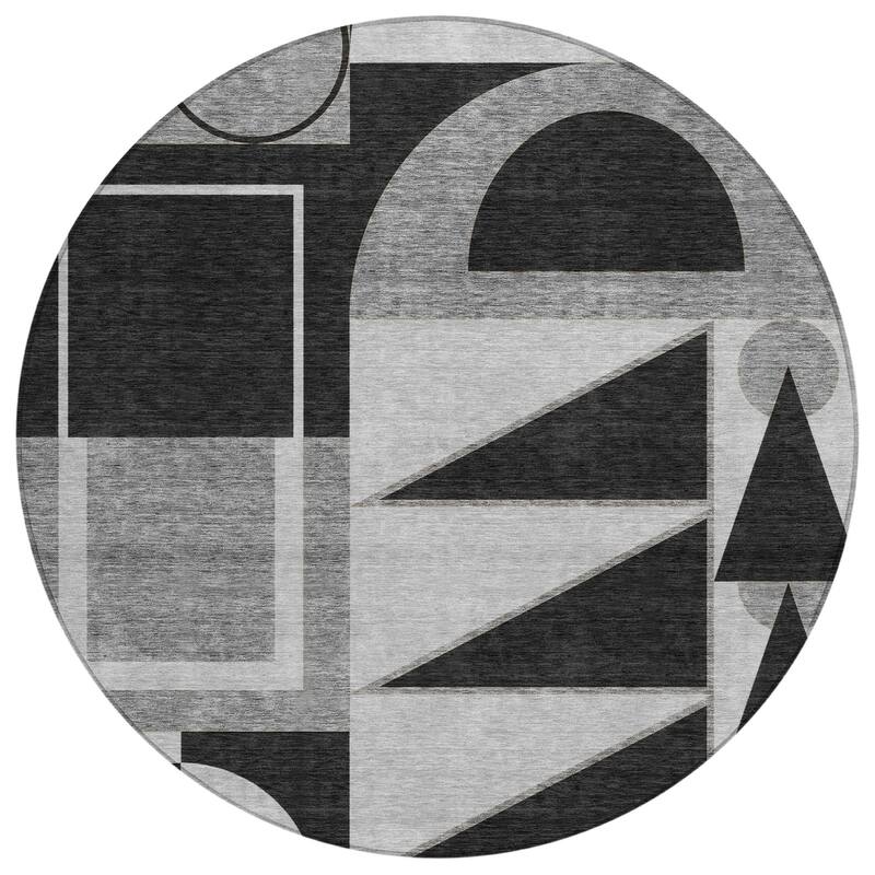 Machine Washable Indoor/ Outdoor Modern Crowley Chantille Rug