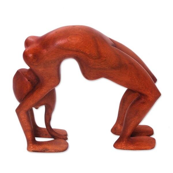 Handmade Lithe Yoga Backbend Wood Statuette (Indonesia) - Bed Bath ...