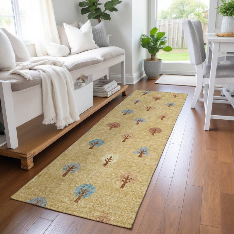 Machine Washable Indoor/ Outdoor Modern Mulvane Chantille Rug