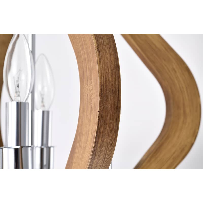 Vissent 18 Inch Candles Pendant Wood Grain Finish with 4-Light