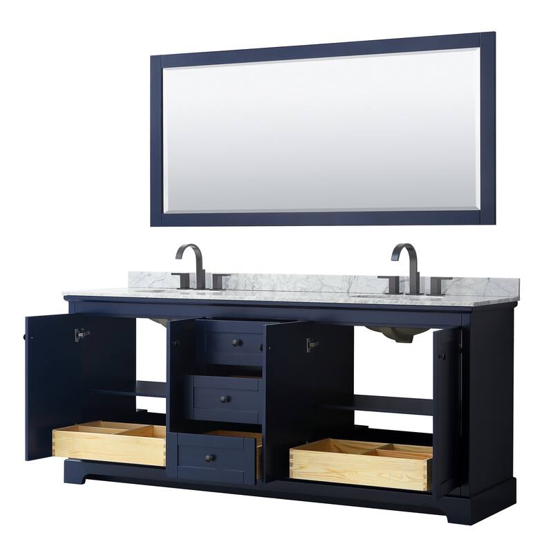 Wyndham Collection Avery 80" Free Standing Double Basin Vanity Set