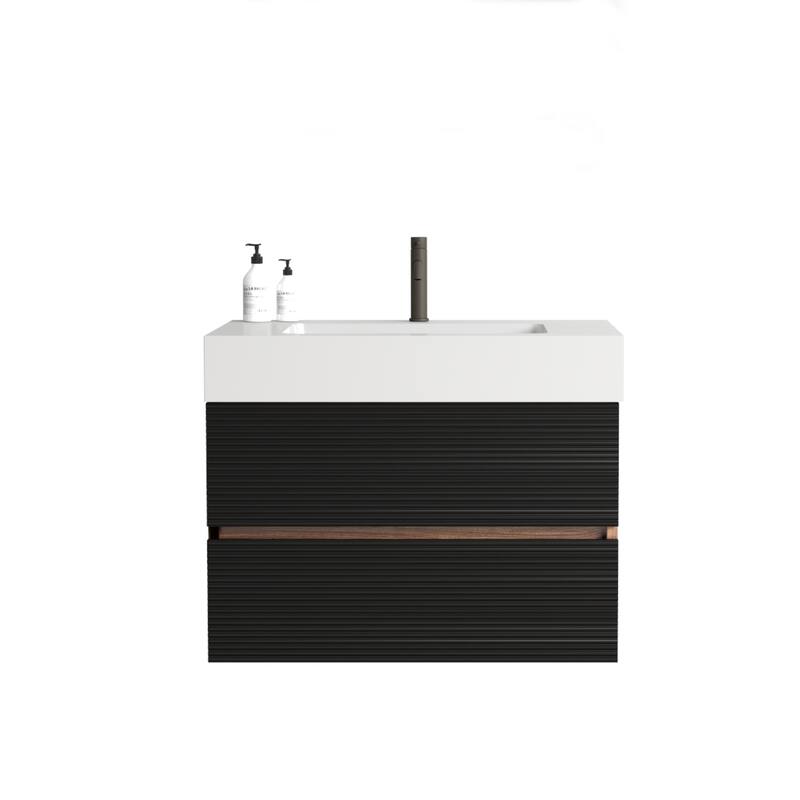 GDFStudio - Grace Floating Bathroom Vanity with Solid Surface Sink and Soft-Close Storage