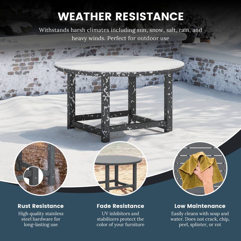 Altura Outdoor 5-Piece Adirondack Chair With Square Coffee Table Conversation Set