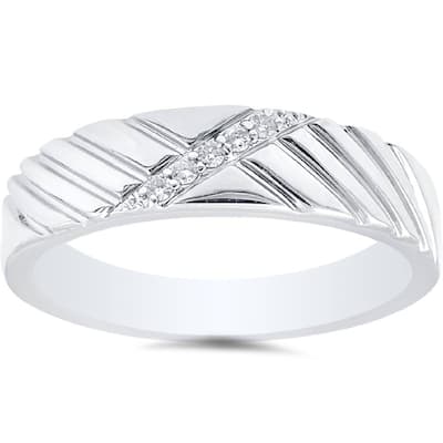 Mens Diamond White Gold Wedding Ring