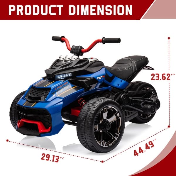 dimension image slide 3 of 6, Kids Ride On Electric ATV for Kids with 3 Wheelers
