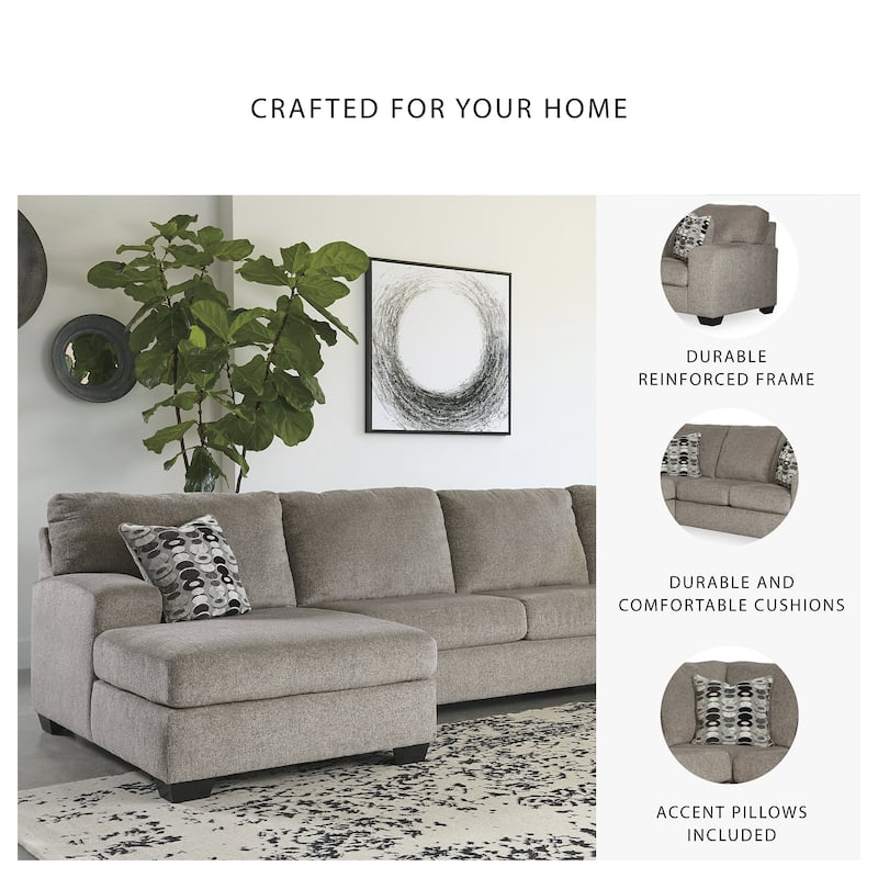 Ballinasloe 3-Piece Sectional with Left Facing Chaise - Platinum