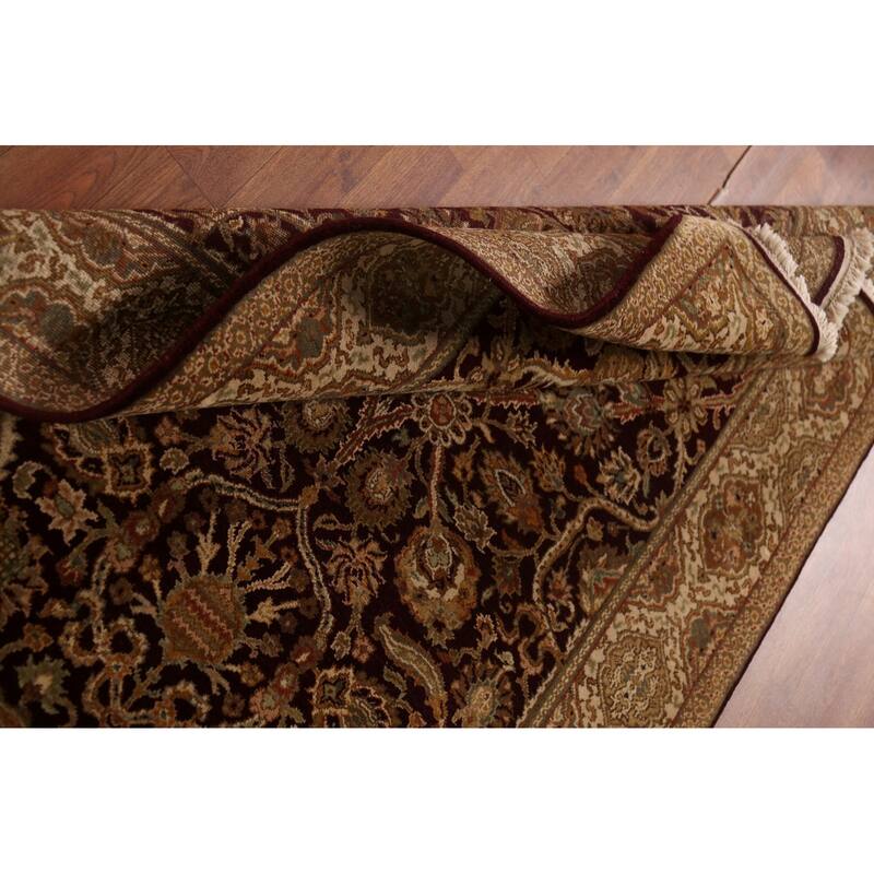 All-Over Floral Agra Oriental Area Rug Hand-Knotted Wool Carpet - 4'1"x 5'11"