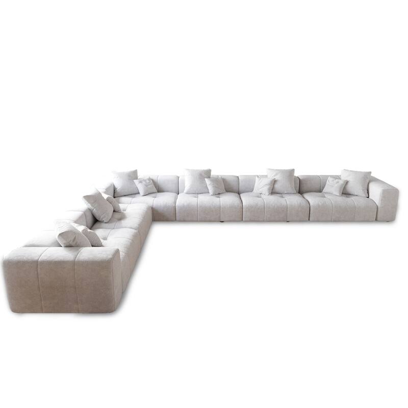 183''W Large Linen Corner Sectional Couch for Living Room Sofa Set