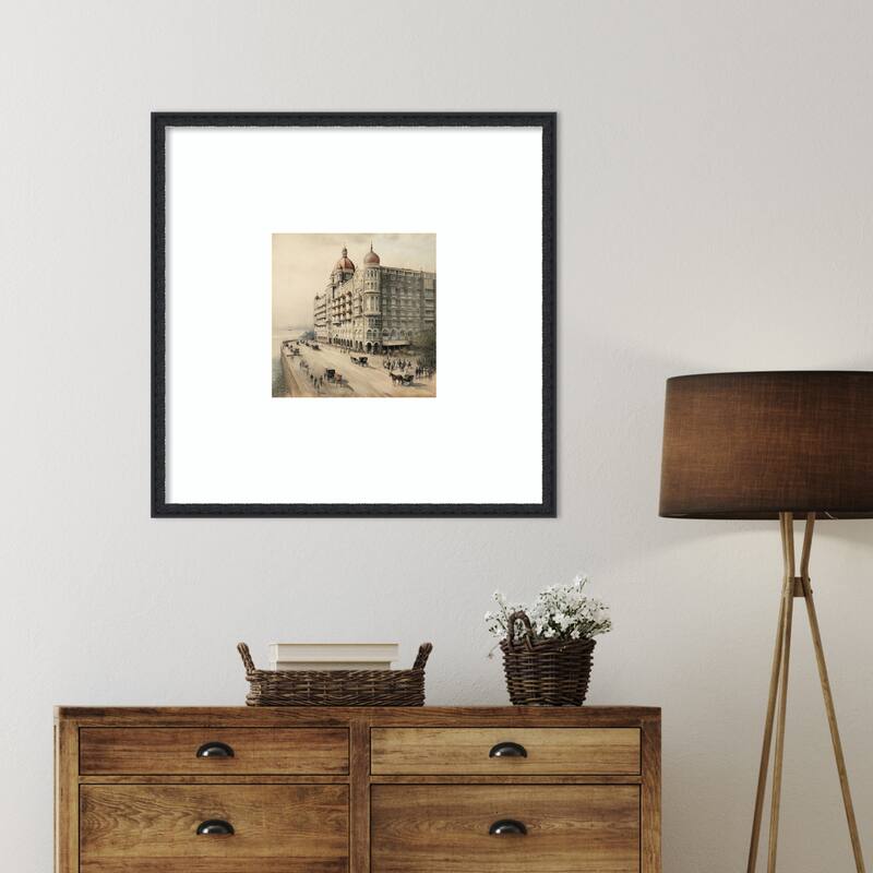 Mumbai Bombay No. 2 by Tradelink inhouse artist Wood Framed Wall Art Print - Bethany Black