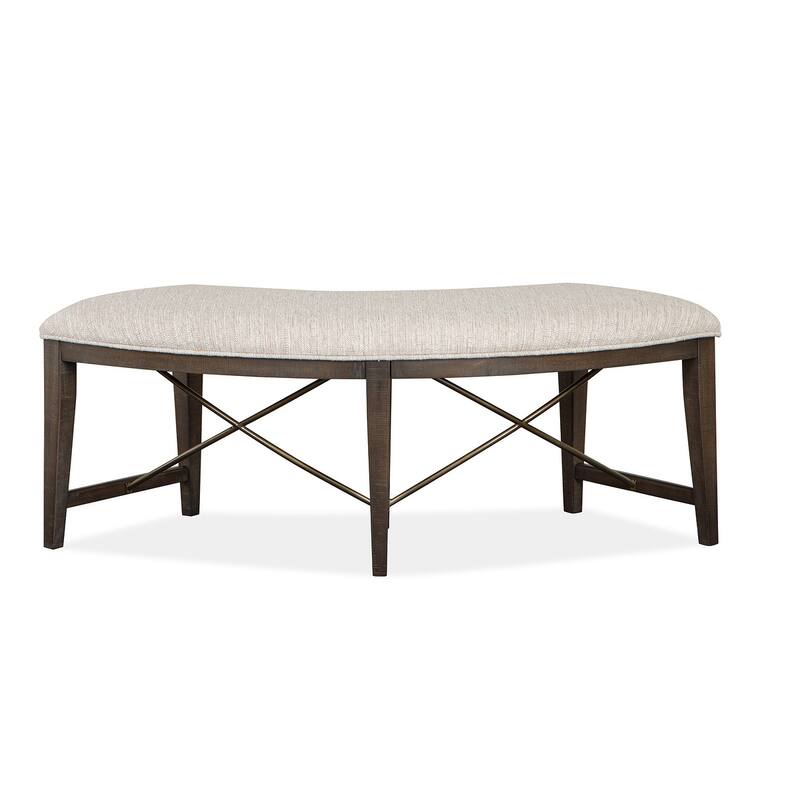 Magnussen Home Westley Falls Graphite Curved Bench - 52''W x 21.75''D x 19''H