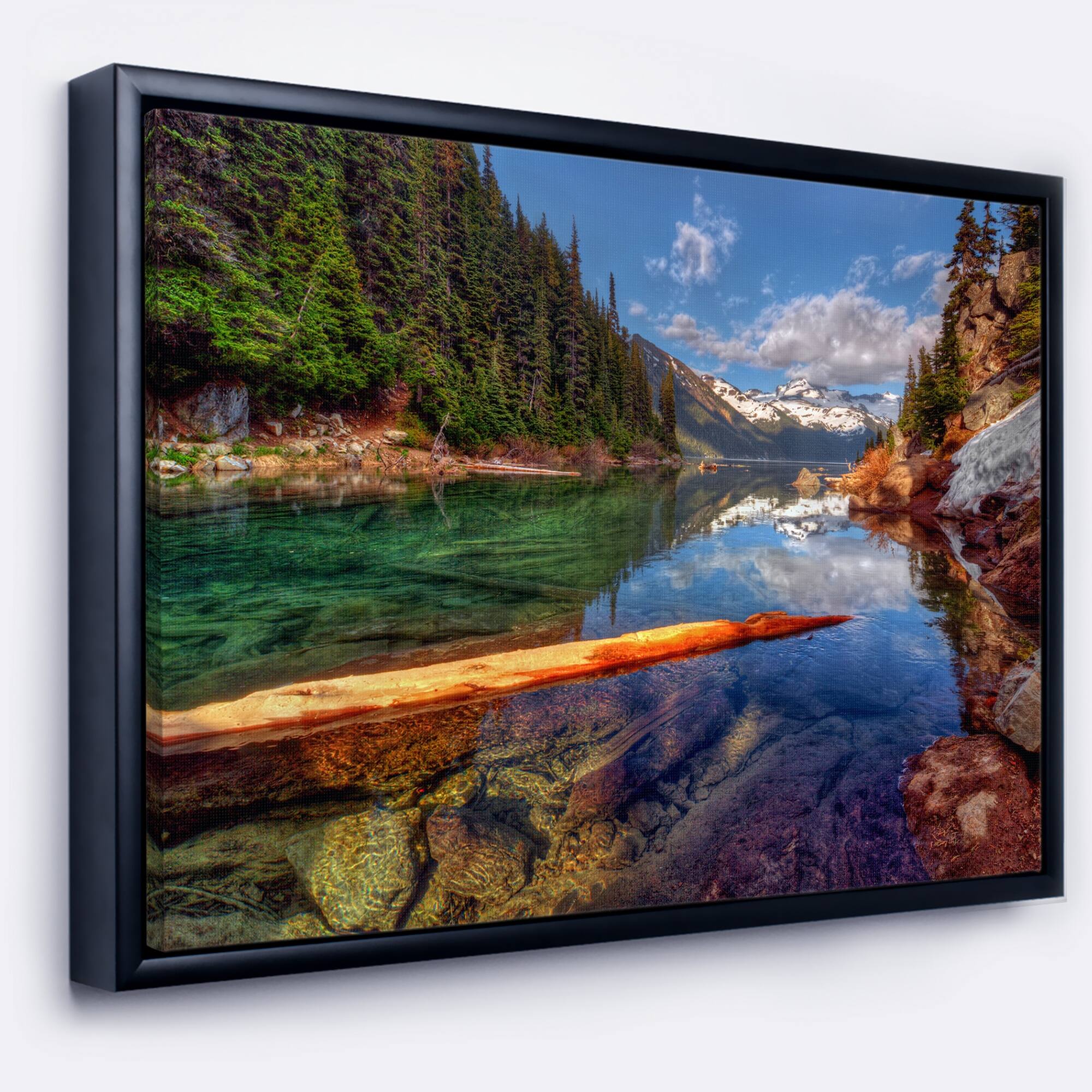 Designart "Floating Lake in Mountain Lake" Large Landscape Framed