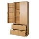 preview thumbnail 15 of 18, Modern Wooden Kitchen Pantry Cabinet with Fluted Doors 2 Drawers and Built-In Spice Racks Oak by GDFStudio
