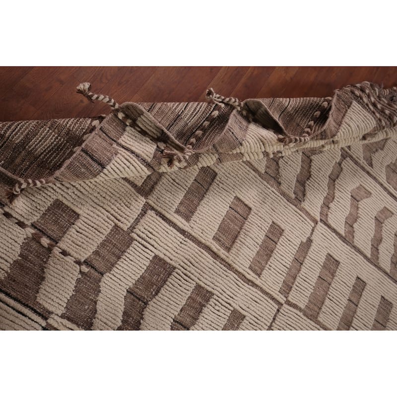 Moroccan Oriental Large Area Rug Handmade Wool Carpet - 11'8"x 16'2"