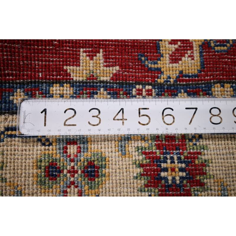 Geometric Kazak Foyer Rug Handmade Oriental Wool Carpet - 3'3" x 5'2"