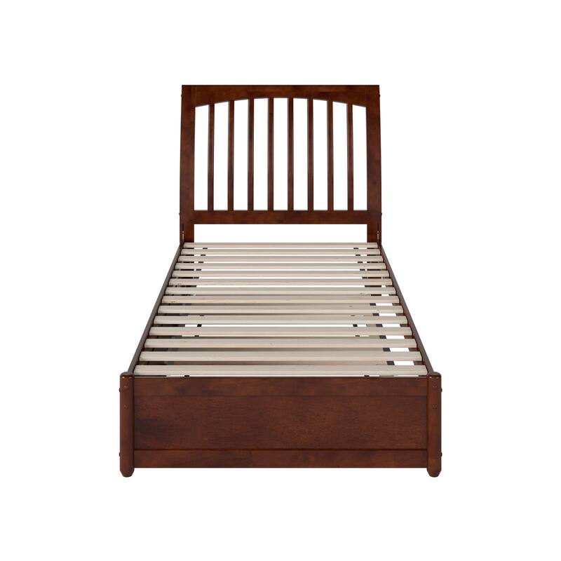 Roslyn Platform Bed with Modern Panel Footboard and Twin XL Trundle