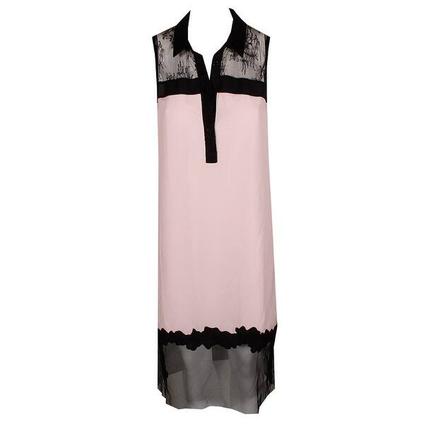 Shop Guess Pale Pink Marisol Lace Color Blocked Dress M Free