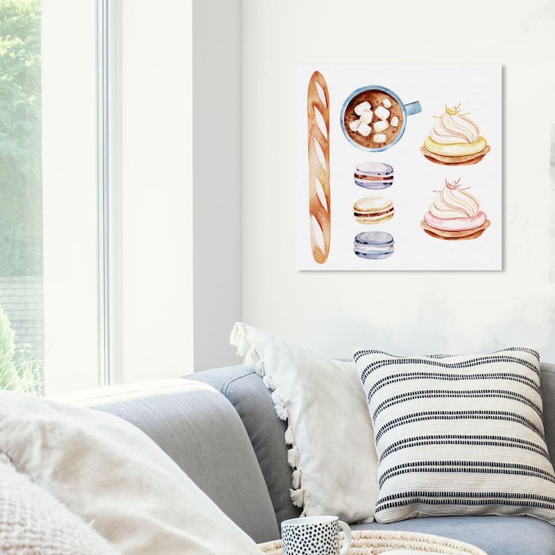 Wynwood Studio 'Petit Desserts' Food and Cuisine Wall Art Canvas Print Pastry - Brown, Purple - 20 x 20