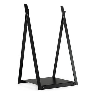 Triangle Firewood Rack with Raised Base for Fireplace Fire Pit - Black ...