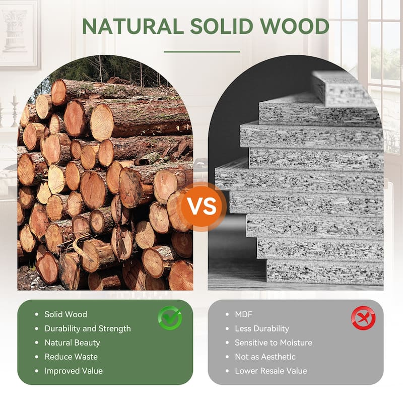 Solid Wood Entryway Console Table with 2-tier Storage