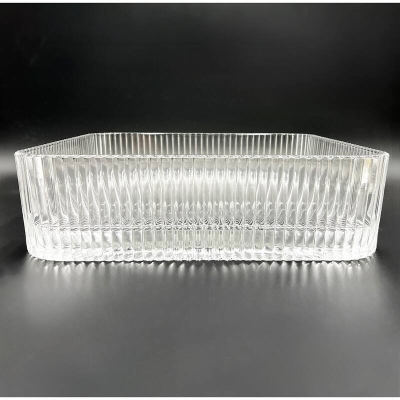 Plaza Tempered Glass Square Vessel Bathroom Sink - 15"