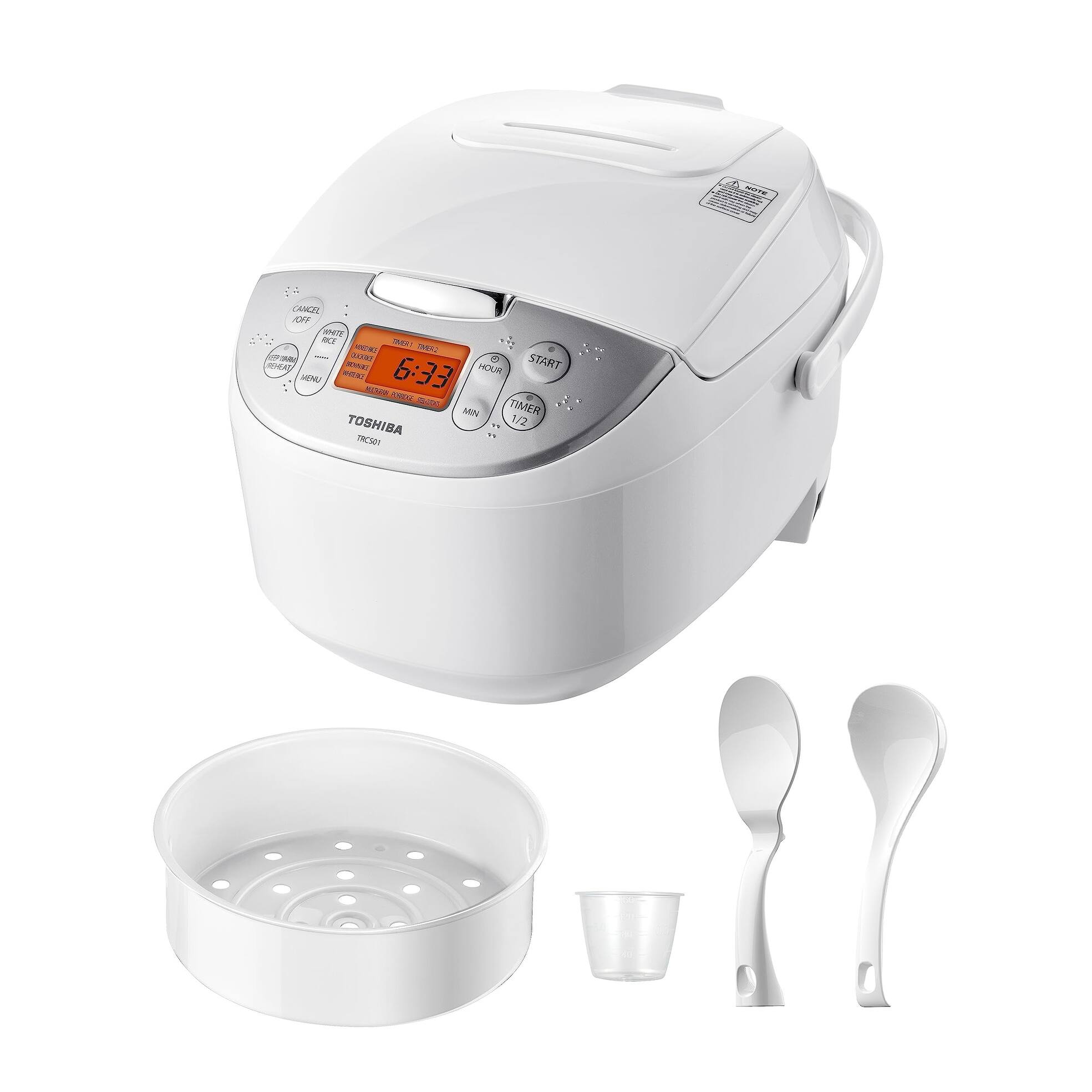 6 Cup Uncooked Rice Cooker, with Fuzzy Logic Technology, 7 Cooking