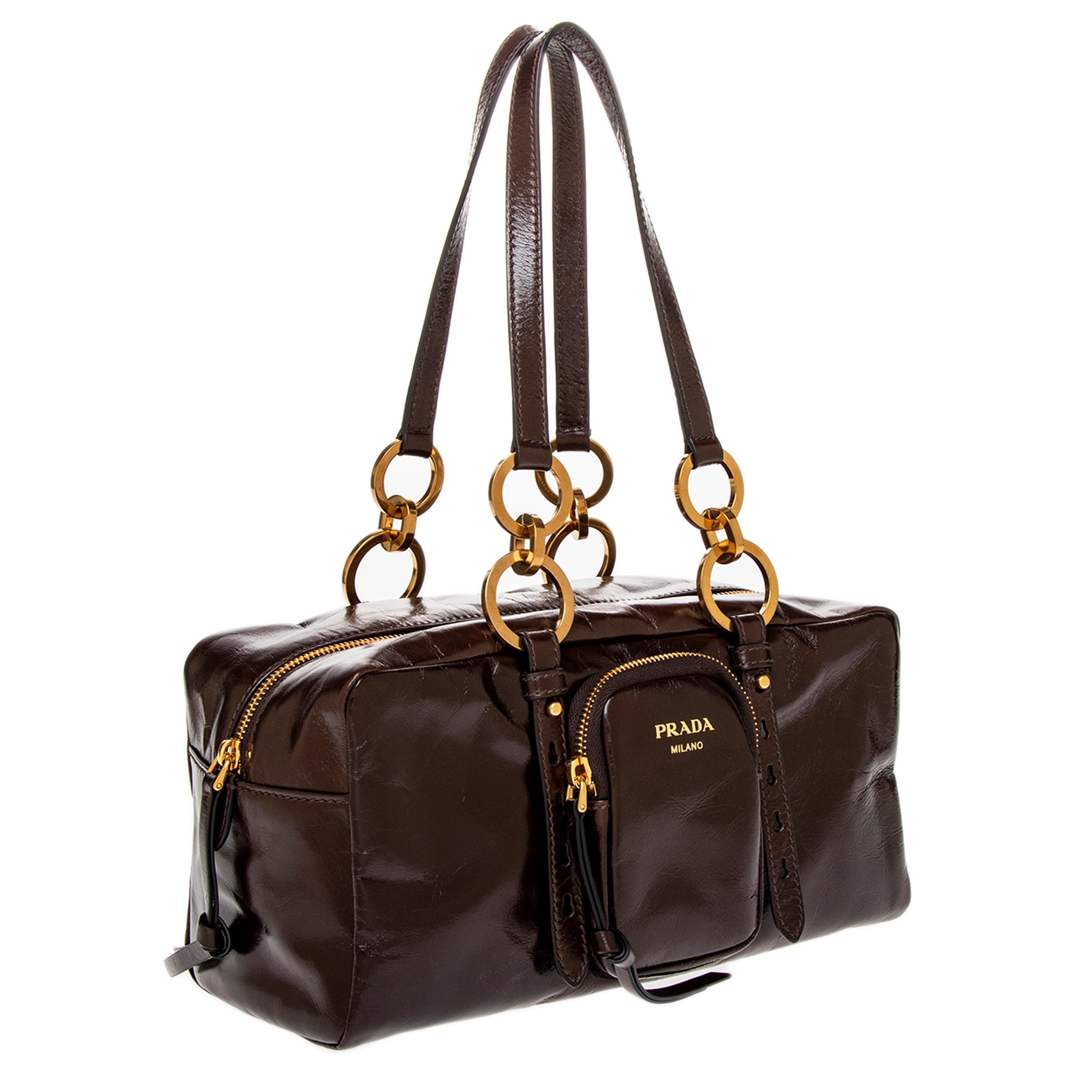 バッグ 1990s PRADA L HANDLE LEATHER BAG Prada-Dangle-Medium-Leather-