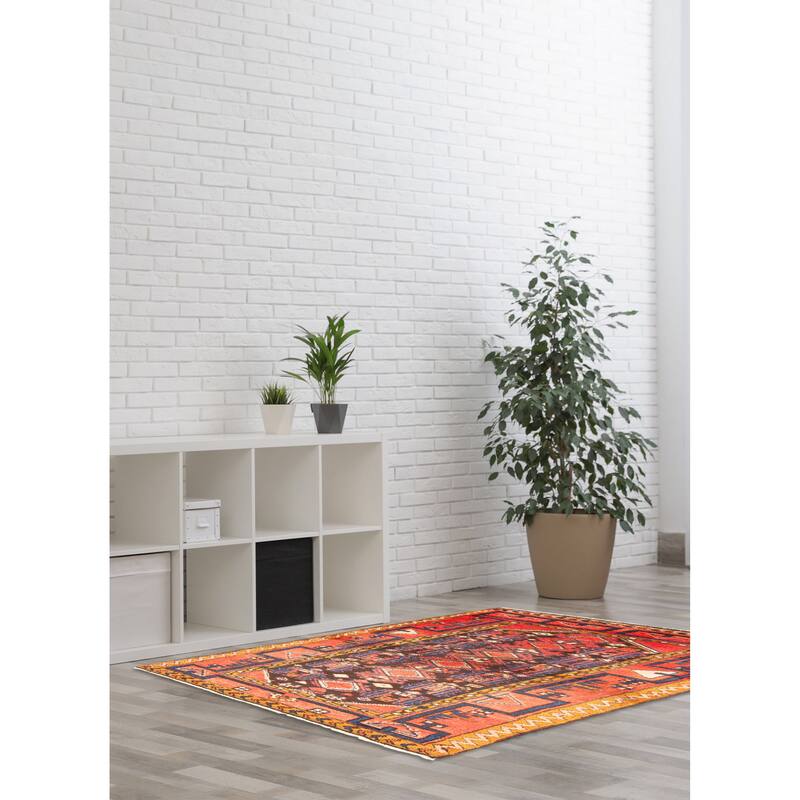 ECARPETGALLERY Hand-knotted Andelz Red Wool Rug - 3'5 x 5'6