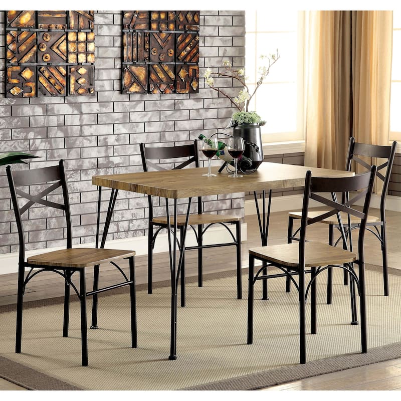 Zath Industrial Metal 5-Piece Dining Set by Furniture of America
