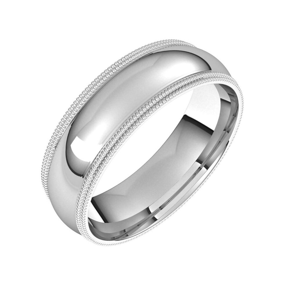 Beautiful Sterling Silver 6mm Half Round Milgrain Band Beautiful Sterling Silver 6mm Half Round Milgrain Band