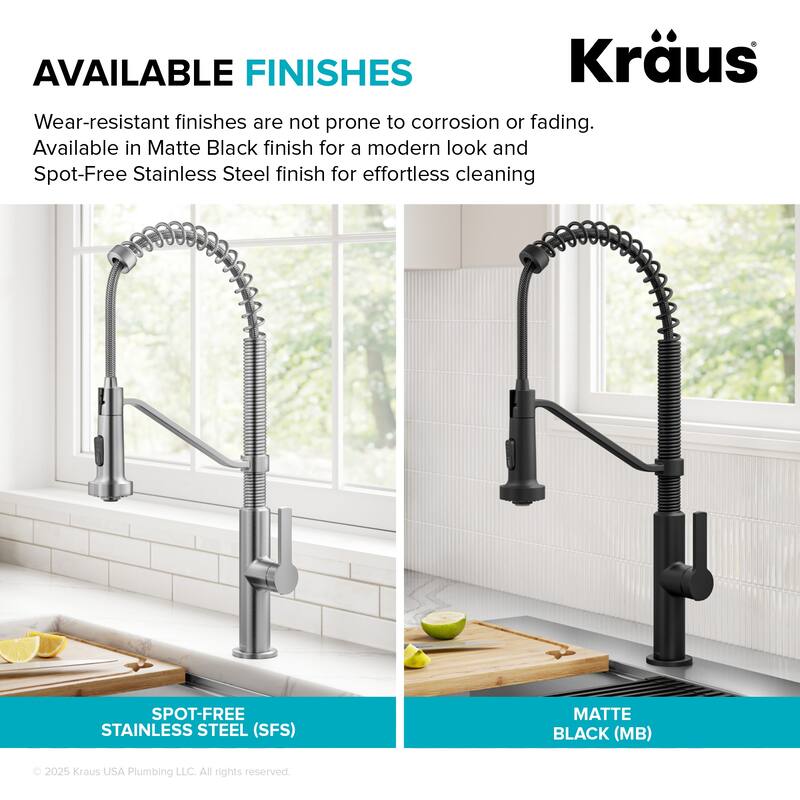 KRAUS Oletto Commercial Style 2-Function Pull Down Kitchen Faucet