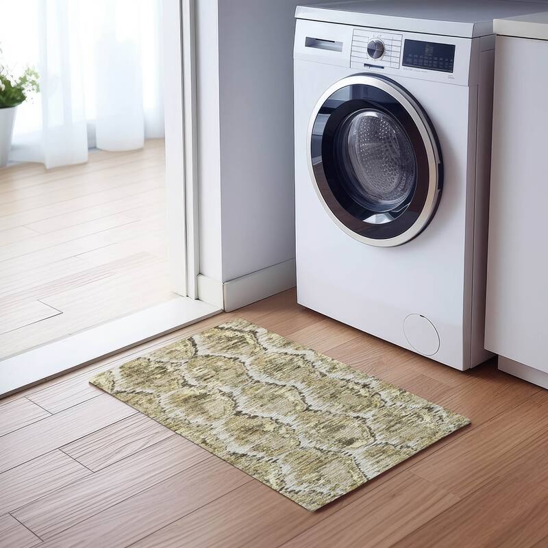 Machine Washable Indoor/ Outdoor Chantille Contemporary Abstract Rug