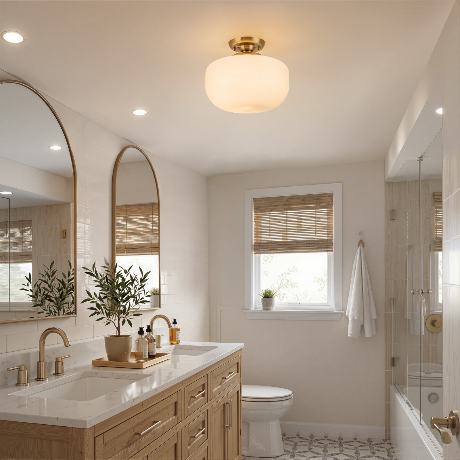 1-Light-Gold-Dome-Flush-Mount-