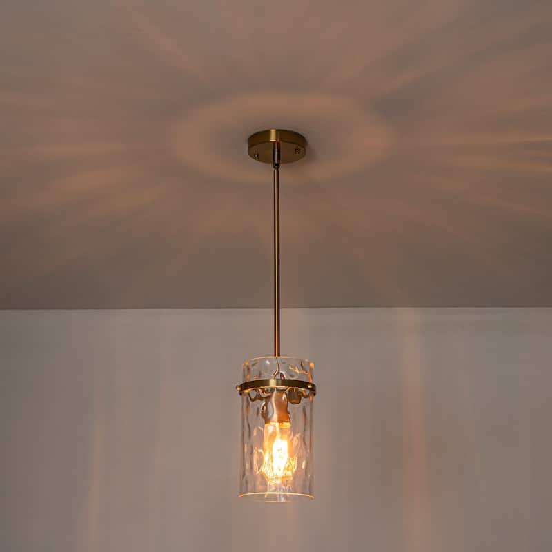 Starsky Modern Clear Hammered Glass Kitchen Island Pendant Light