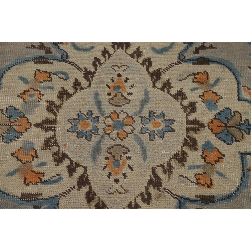 Light Blue Tabriz Persian Area Rug Traditional Handmade Wool Carpet - 8'6"x 12'10"