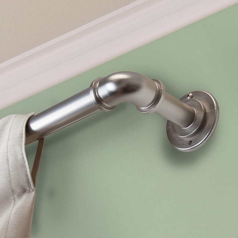 Bay Window Curtain Rod Black Adjustable Drapery Rod Antique Style Home Decor - M