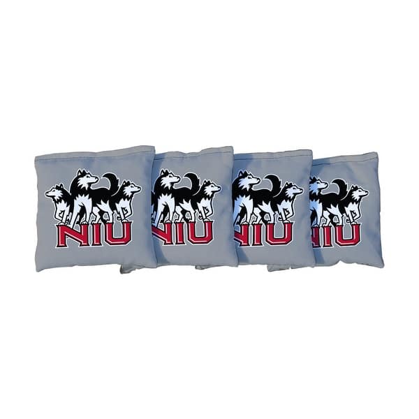 slide 2 of 3, Northern Illinois Grey Cornhole Bags All-Weather Resin Filled