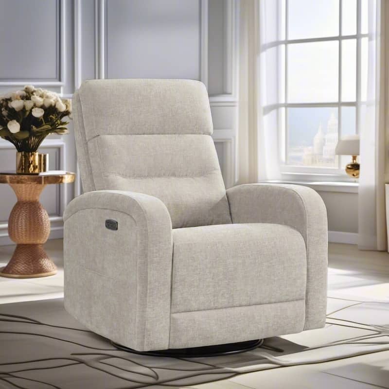 Aemeios Power Swivel Rocker Recliner with USB and Type C Port - Camel - Chenille