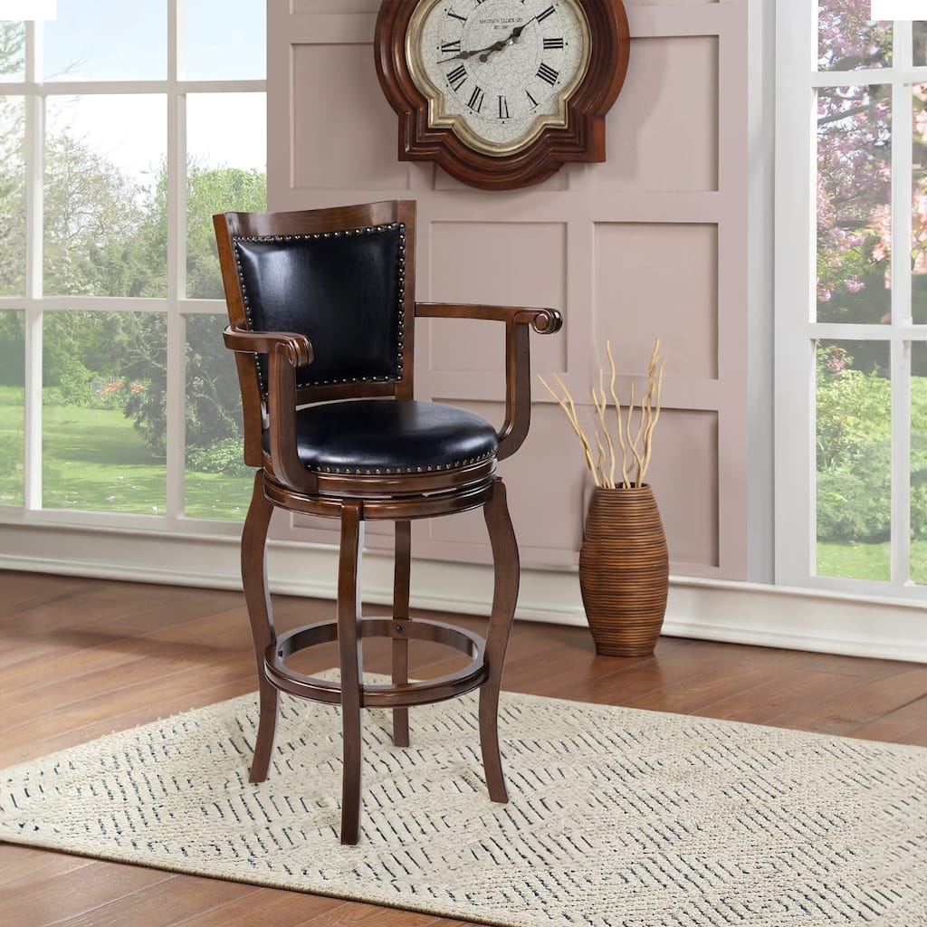 Boraam Jones Wood Swivel Bar Stool