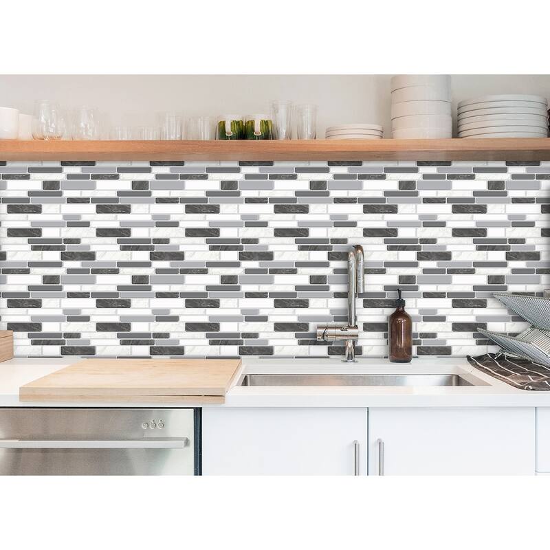 12"x12" Peel and Stick Backsplash Tile for Kitchen, Self Adhesive Wall Tiles Sticker, 10-Sheet
