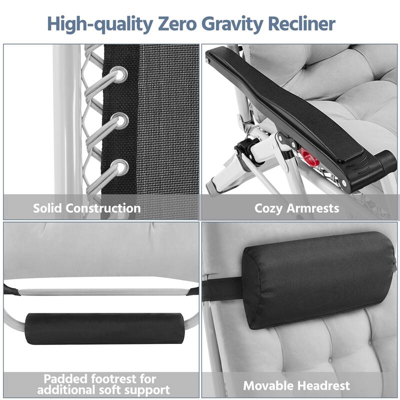 Yaheetech 26in Zero Gravity Recliner with Cotton-padded Mattress