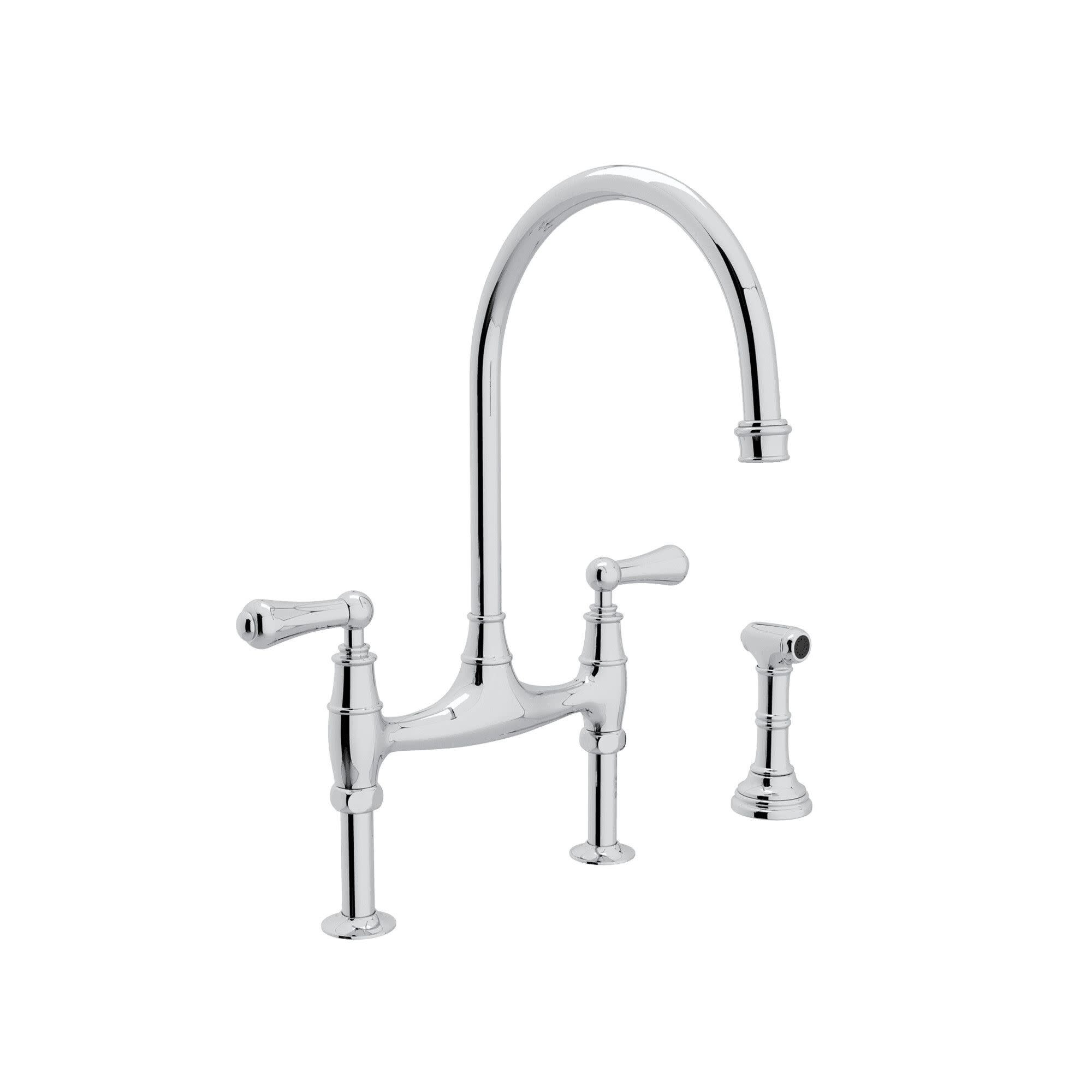 Shop Rohl U 4719l 2 Perrin Rowe 1 8 Gpm Bridge Kitchen Faucet