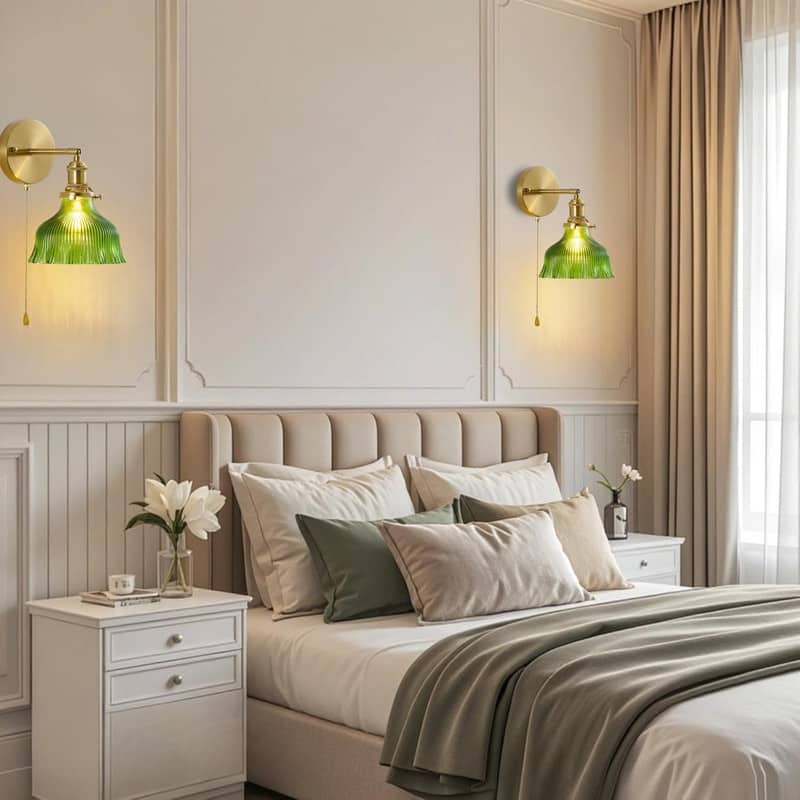 1 Pack green lighting flower green-light plug in wall glass wall light