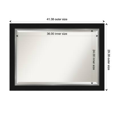 Beveled Wall Mirror - Eva Black Silver Frame