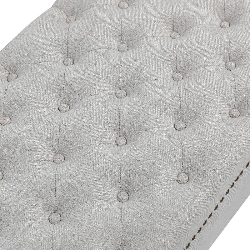 Felix Classic Button-Tufted Storage Bench With Nailhead Trims By HULALA HOME