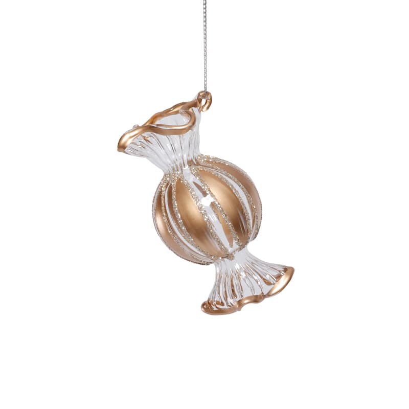 Wrapped Candy Glass Holiday Ornaments, 12 Hanging Pieces (6 Sets of 2)