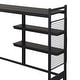 preview thumbnail 15 of 34, Metal Daybed with Movable Desk, Metal Slat Support Bed Frame Metal Grid, Shelves and Clothes Hanger