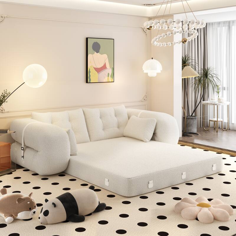 78.7″ Teddy 3-Seater Modular Sleeper Sofa with Convertible Lounge Design