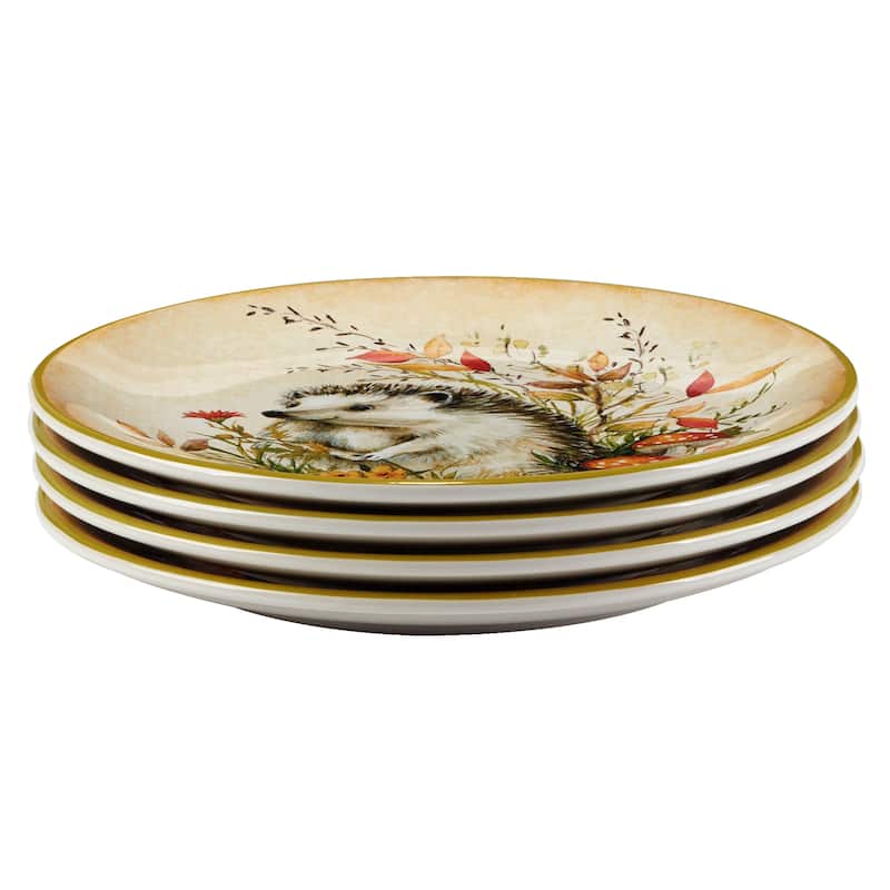 Certified International Woodland Critters 9" Salad/Dessert Plates, Set of 4 - 9" Diam x .75"